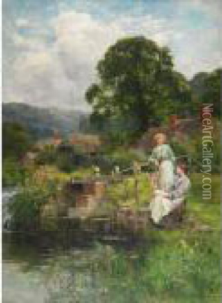 By The Old Mill Stream Oil Painting - Henry John Yeend King