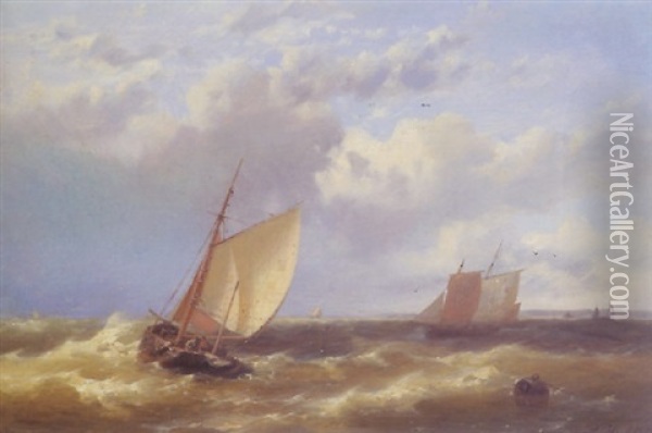 Segelschiffe Vor Der Kuste Oil Painting - Abraham Hulk the Elder