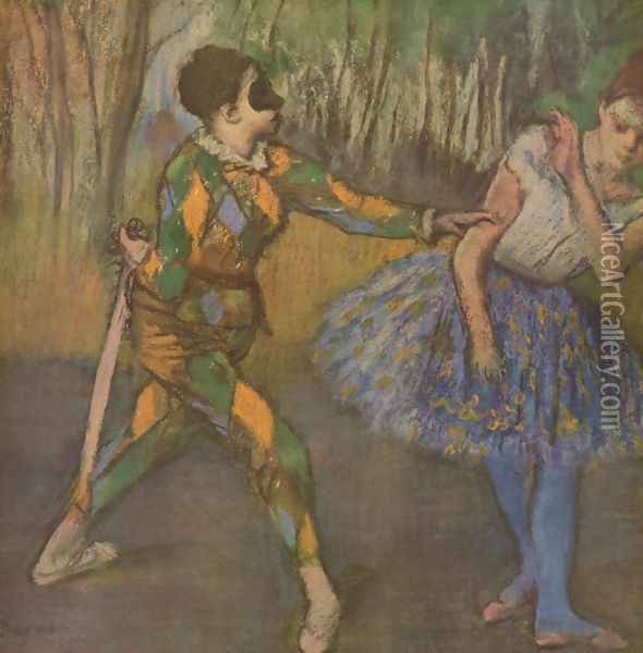 Harlekin and Colombine Oil Painting - Edgar Degas