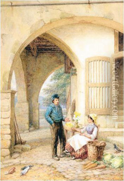 In Italy Oil Painting - Percy Thomas Macquoid