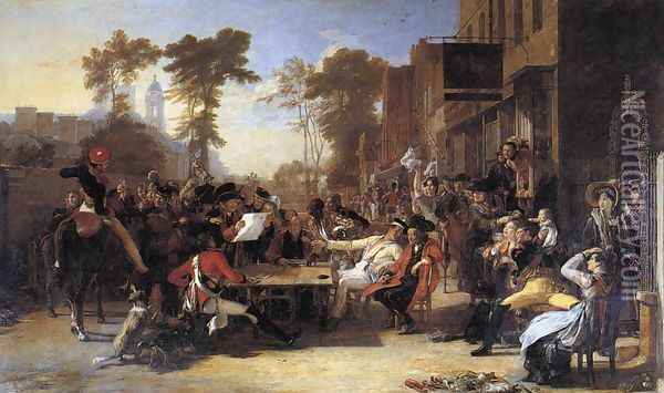 Chelsea Pensioners Reading the Waterloo Dispatch 1818-22 Oil Painting - Sir David Wilkie