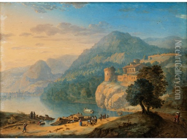 Bergige Landschaft Oil Painting - Herman Saftleven