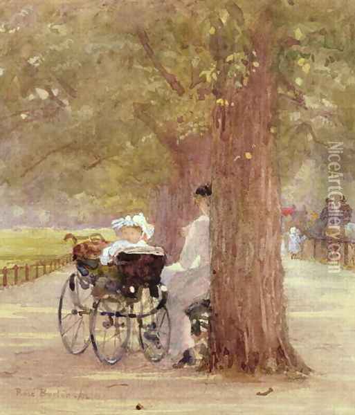 A Rest in Rotten Row 1892 Oil Painting - Rose Maynard Barton