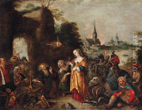 The Temptation of Saint Anthony Oil Painting - Frans II Francken