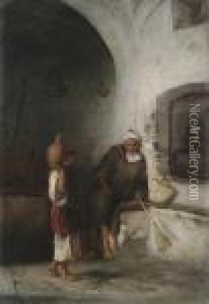 Le Prisonnier De Tanger, L'eau Oil Painting - Charles Zacharie Landelle