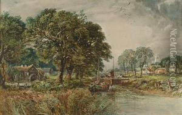 The Lock Oil Painting - George Sheffield