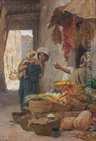 The Fruit Seller Oil Painting - Eugene-Alexis Girardet