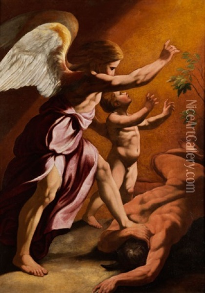 Der Schutzengel Raffael Oil Painting - Antonio Carracci