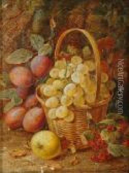 Still Life Offlowers Still Life Of Fruit A Pair Oil Painting - Vincent Clare