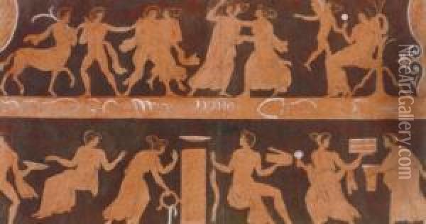 [etruscan Urn Depictions]: Eight Plates Oil Painting - Giovanni Battista Passeri