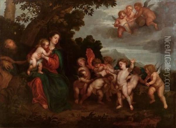 Riposo Dalla Fuga In Egitto Oil Painting - Sir Anthony Van Dyck