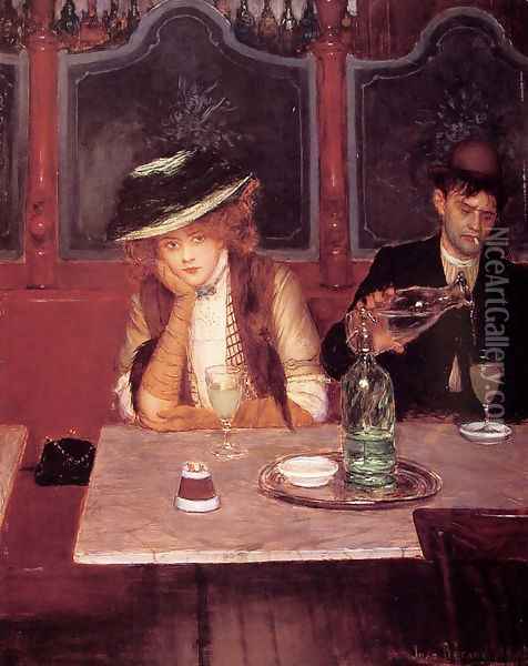 The Drinkers Oil Painting - Jean-Georges Beraud