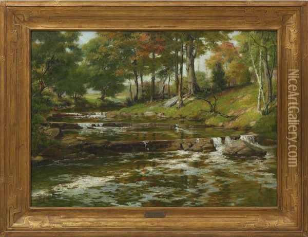 Stepping Waters Oil Painting - Charles Abel Corwin