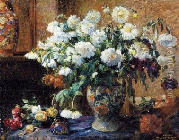 Fleurs Oil Painting - Edmond De Maertelaere