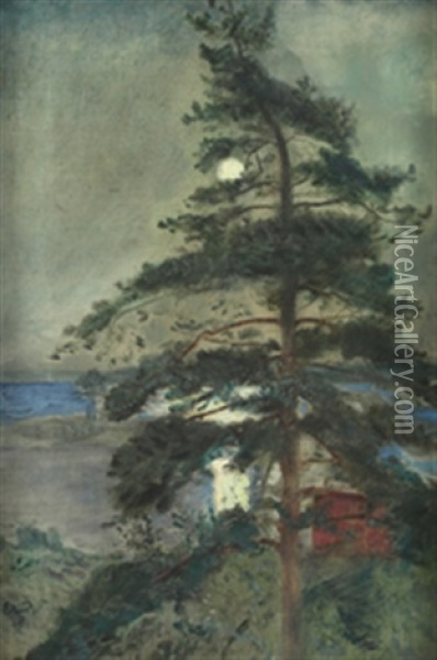 Aftenstemning Ved Fjorden Oil Painting - Eilif Peterssen