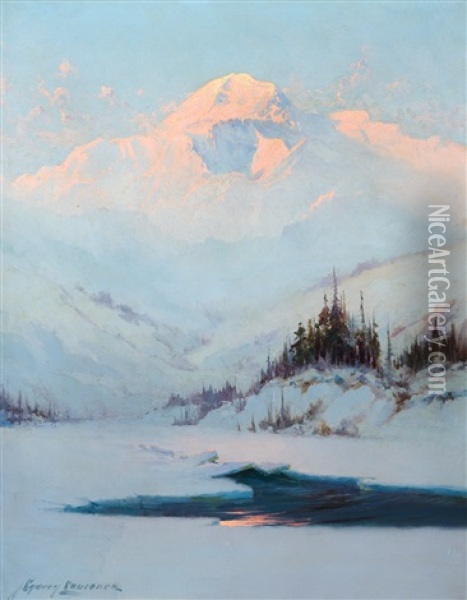 Winter Twilight On Mt. Mckinley Oil Painting - Sydney Mortimer Laurence
