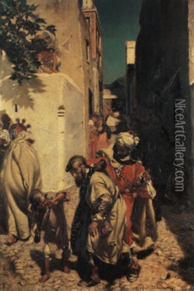 The Arrest Of A Jew In Tanger Oil Painting - Edme Alexis Alfred Dehodencq