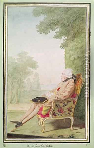 Louis Leon Potier 1695-1774 Le duc de Gesvres Oil Painting - Louis Carrogis Carmontelle