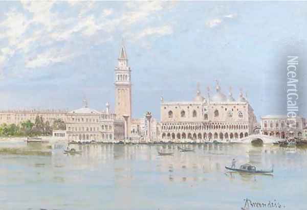 The Piazza San Marco and the Doge's Palace, Venice Oil Painting - Antonietta Brandeis