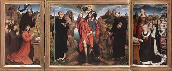 Triptych of the Family Moreel 1484 Oil Painting - Hans Memling