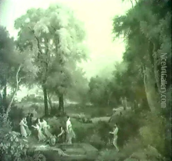 Ulisse E Nausicaa Oil Painting - Eugene Ferdinand Buttura