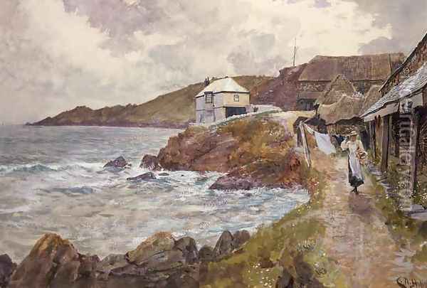 Coast Scene Oil Painting - Charles Napier Hemy