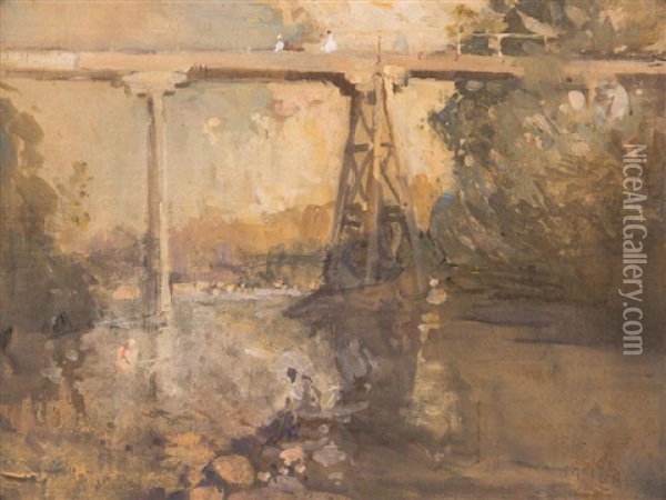The Bridge, Warrandyte Oil Painting - William Beckwith Mcinnes