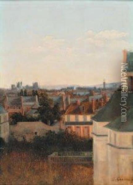 Vue Des Toits De Paris Oil Painting - Stanislas Lepine