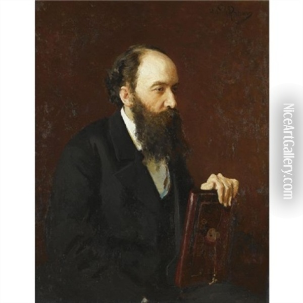 Portrait Of Mstislav Victorovich Prakhov Oil Painting - Ilya Repin