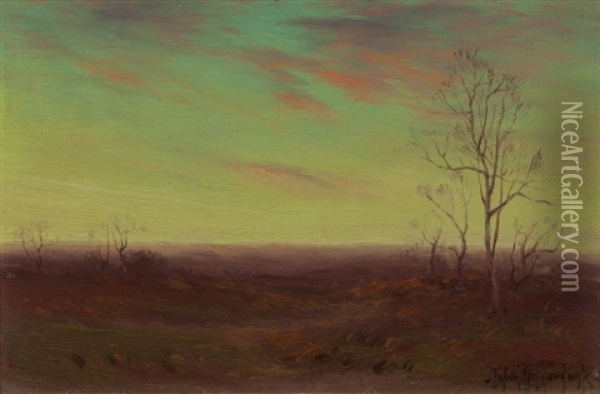 Winter Twilight Southwest Texas Oil Painting - Julian Onderdonk