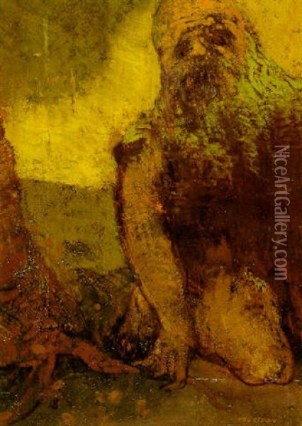 L'ermite Oil Painting - Odilon Redon