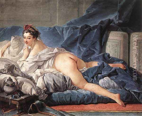 Brown Odalisque (L'Odalisque Brune) 1745 Oil Painting - Francois Boucher