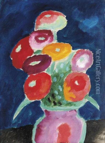 Blumen In Einer Vase Oil Painting - Alexei Jawlensky