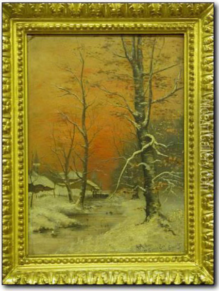 St.agnes Eve Oil Painting - Adolf Gustav Schweitzer