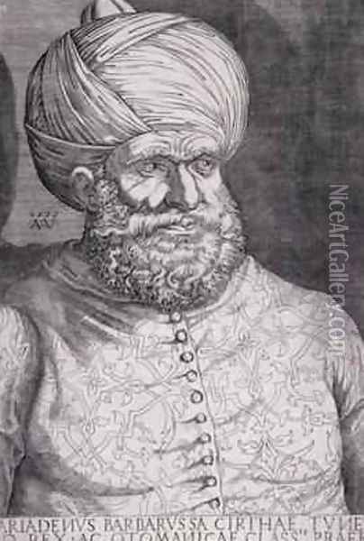 Barbarossa Khayr ad-Din d.1546 1535 Oil Painting - Agostino dei Musi