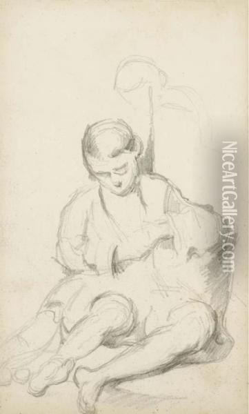 D'apres Bartolome Esteban Murillo: Nino Espulgandose Oil Painting - Paul Cezanne