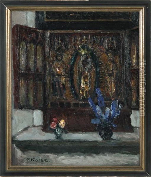 Reliquary With Flowers Oil Painting - Ernst Kolbe