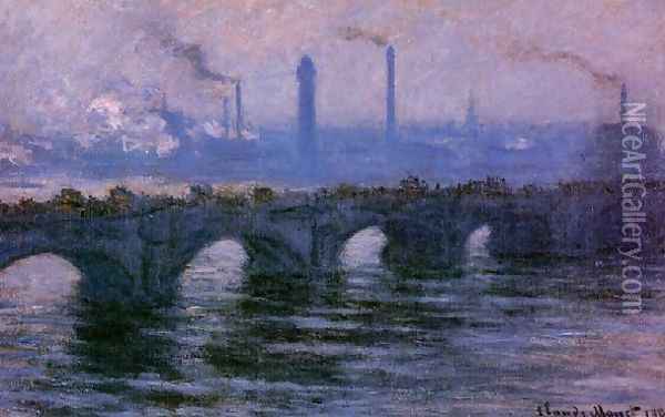 Waterloo Bridge Overcast Weather2 Oil Painting - Claude Oscar Monet