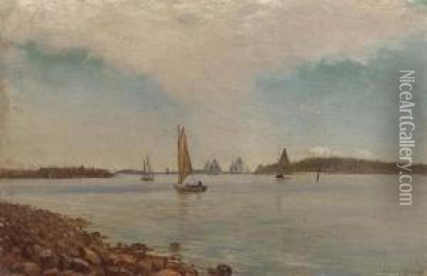 Sailing On The Lake Oil Painting - Archibald Cary Smith