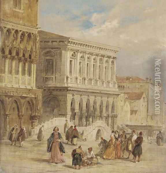The Riva degli Schiavoni, Venice Oil Painting - Edward Pritchett