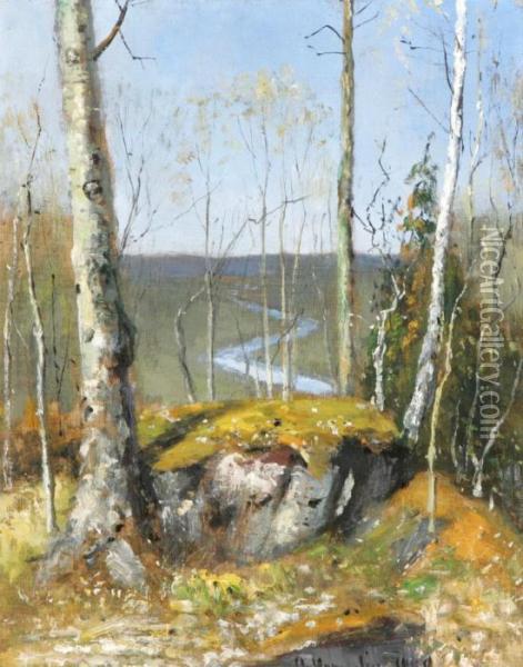 Fran Fyrisan I Dess Norra Lopp Oil Painting - Olof Hermelin
