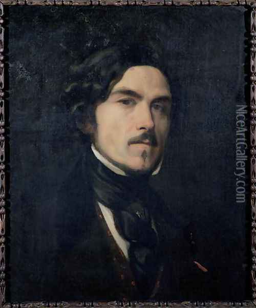Eugene Delacroix (1798-1863) 1840 Oil Painting - Charles Emile Callande de Champmartin