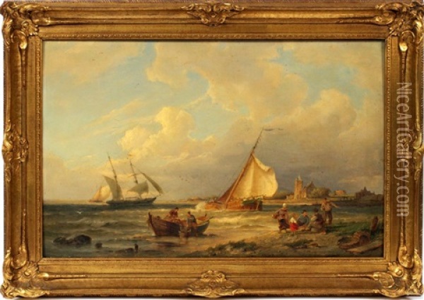 Dutch Seascape Oil Painting - Pieter Christian Dommersen
