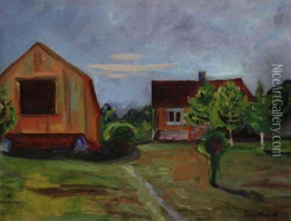 Edvard Munchs Hus Og Atelier I Asgardstrand Oil Painting - Edvard Munch
