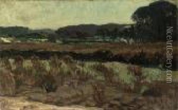 Landscape With Hills Beyond Oil Painting - Leo Gestel
