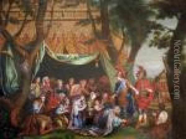 The Family Of Darius Before Alexander Oil Painting - Charles Lebrun