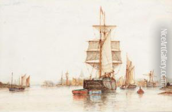 Bosham Harbour Oil Painting - Frederick James Aldridge