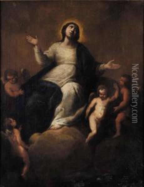 Assunzione Della Vergine Oil Painting - Valerio Castello
