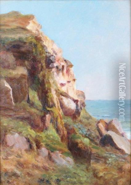 Falaise Pres D'audresselles Oil Painting - Francois Richard De Montholon