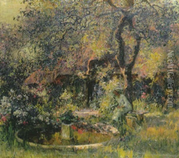 Au Jardin Oil Painting - Henri Gaston Darien